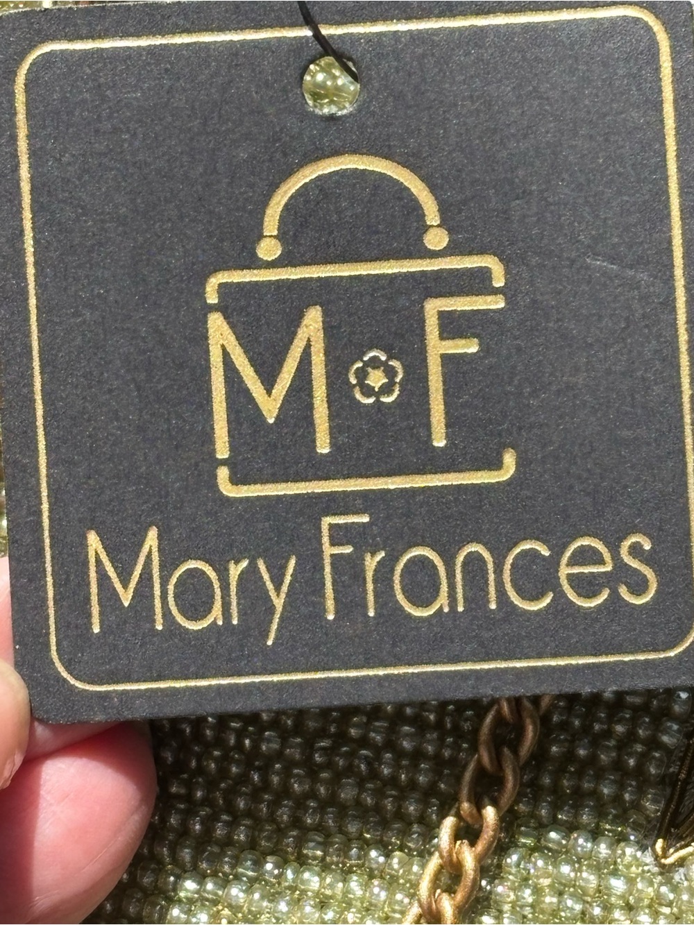 Mary Francis, gorgeous Olive Beaded Floral Crossbody Bag - Picture 4 of 10